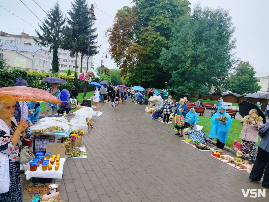 Як у центрі Луцька освячували кошики на Яблучний Спас. ФОТО