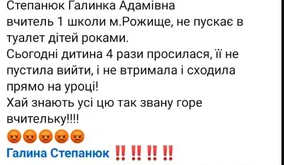 На Волині вчителька не відпустила дитину до вбиральні: справою зацікавилися поліція та прокуратура