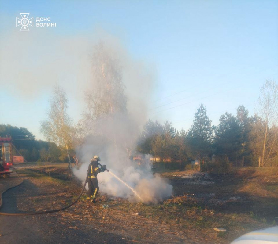 У трьох районах Волині вигоріло близько 5 гектарів сухостою