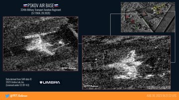 Атака на військовий аеродром під Псковом: опублікували супутникові знімки спалених літаків Іл-72. Фото