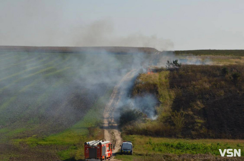 Біля Луцька горіло пів гектара поля