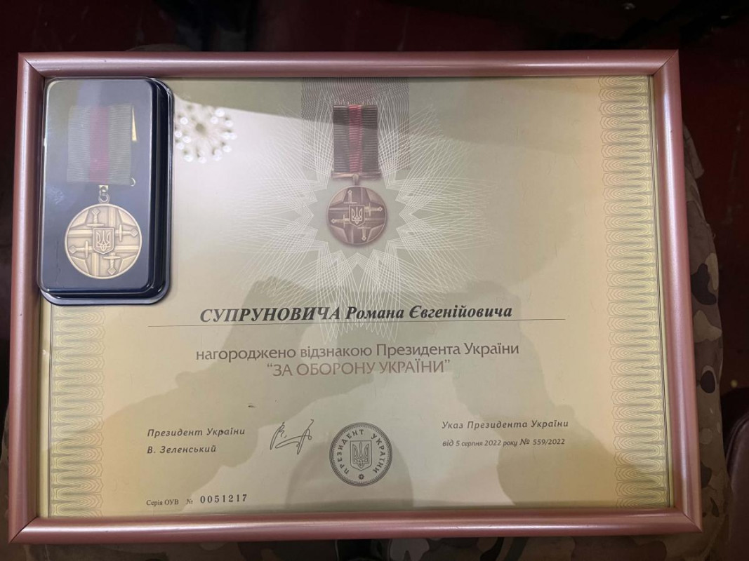 Боєць із Волині отримав державну нагороду «Лицарський хрест»