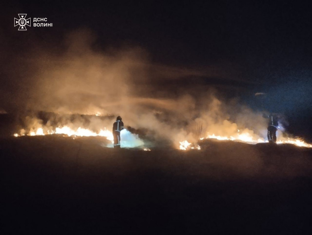 На Волині понад 12 годин гасили торф: за добу ліквідували 13 загорань сухої трави на 10 гектарах