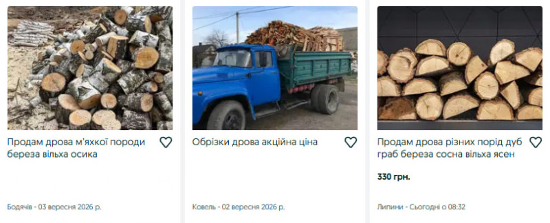 Які ціни на дрова на Волині перед початком опалювального сезону