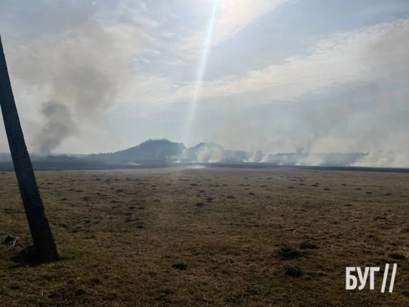 На Волині горить два гектари поля