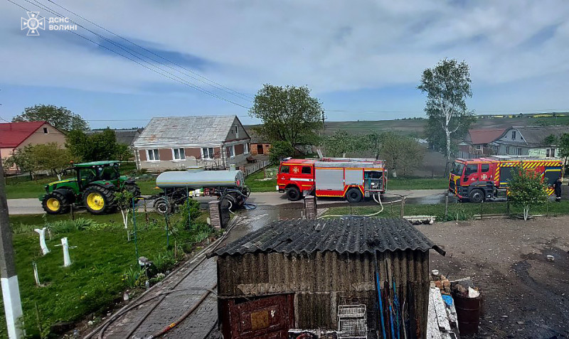 Під час пожежі на Волині травмувався 59-річний чоловік