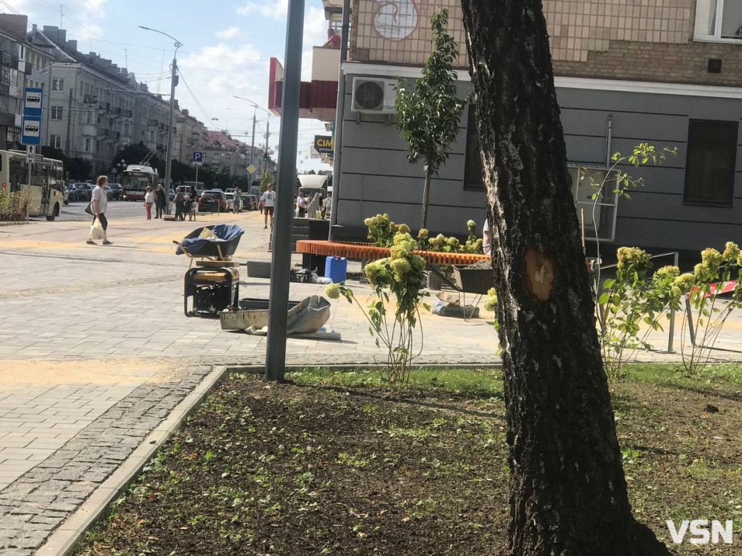 На проспекті Волі у Луцьку з'явилися вуличні меблі. Фото