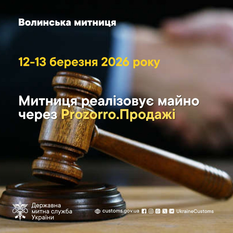 Волинська митниця виставила на торги конфісковані музичні інструменти й автозапчастини