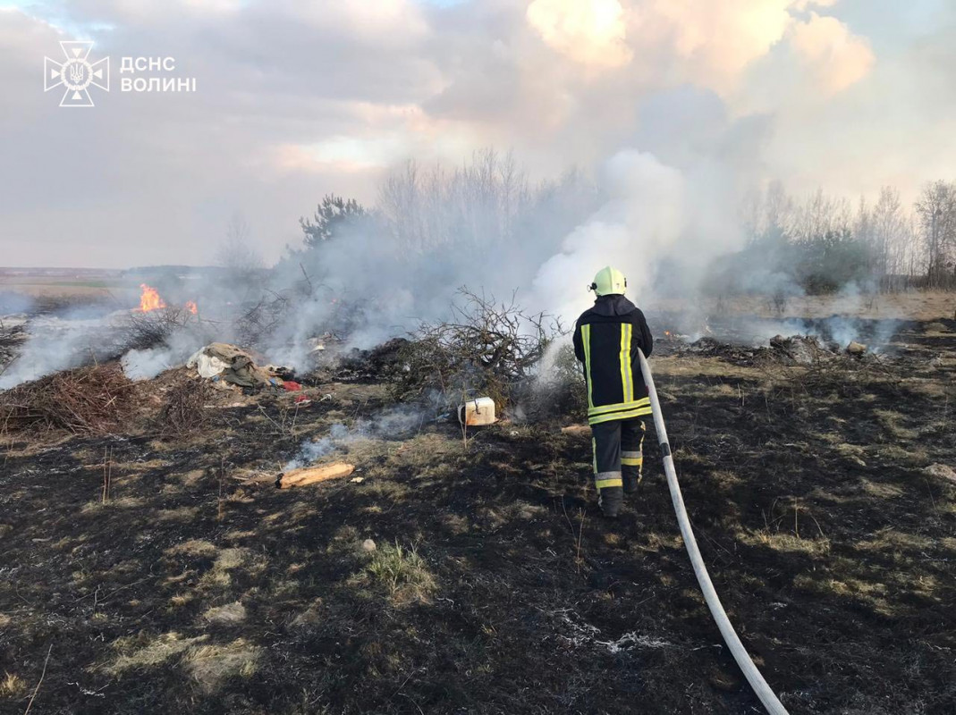 Масові пожежі на Волині: за добу вигоріли гектари сухостою в різних громадах