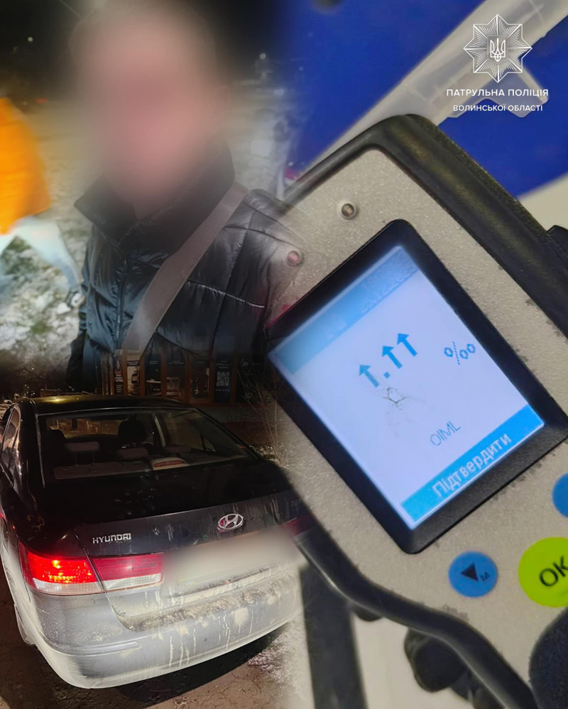 Рекордне сп’яніння за кермом: у Луцьку зупинили двох нетверезих водіїв