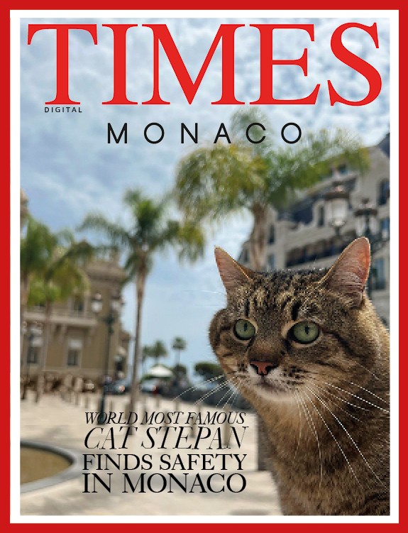 Кіт Степан прикрасив обкладинку журналу Times Monaco. Фото