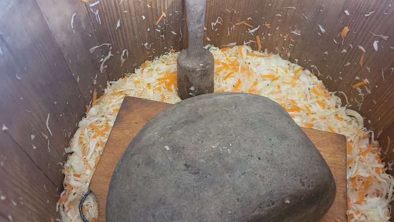 72-річна волинянка квасить капусту в столітній діжці, яка дісталася їй у спадок від мами