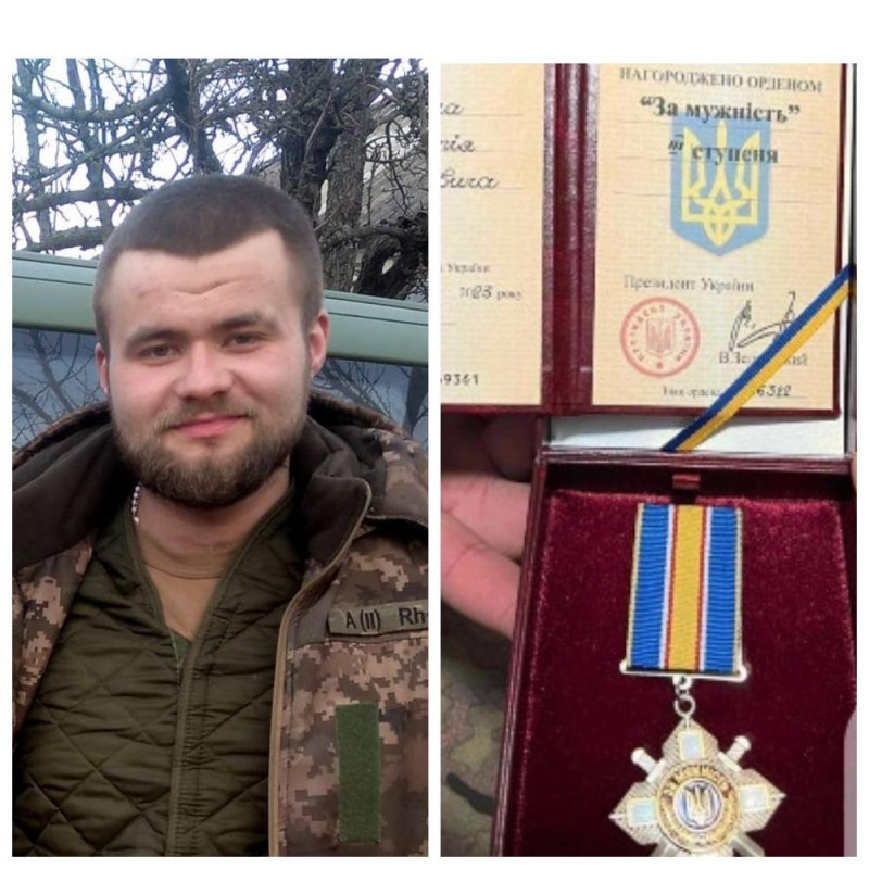 Брав участь у боях за Бахмут: 20-річного бійця з Волині відзначили орденом «За мужність»