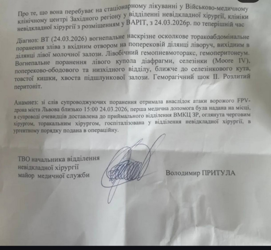 Під час атаки на Львів важко травмувалася волинянка: потрібна допомога