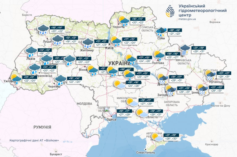 Волинь накриють зливи: синоптики попереджають про сильні дощі 19 липня