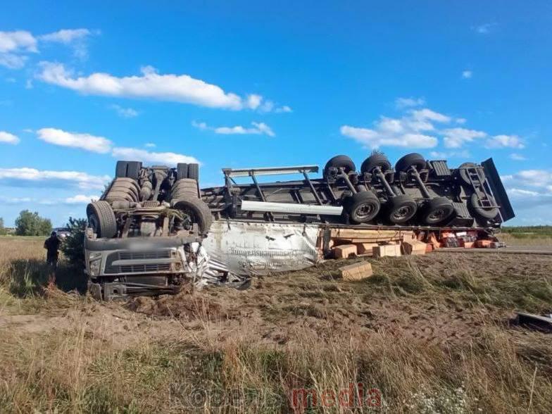 На Волині вантажівка злетіла у кювет, бо наїхала на камінь