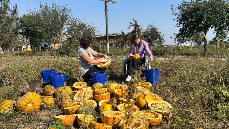 Беруть на ліки та на олію: волинянин 15 років вирощує гарбузи без хімії