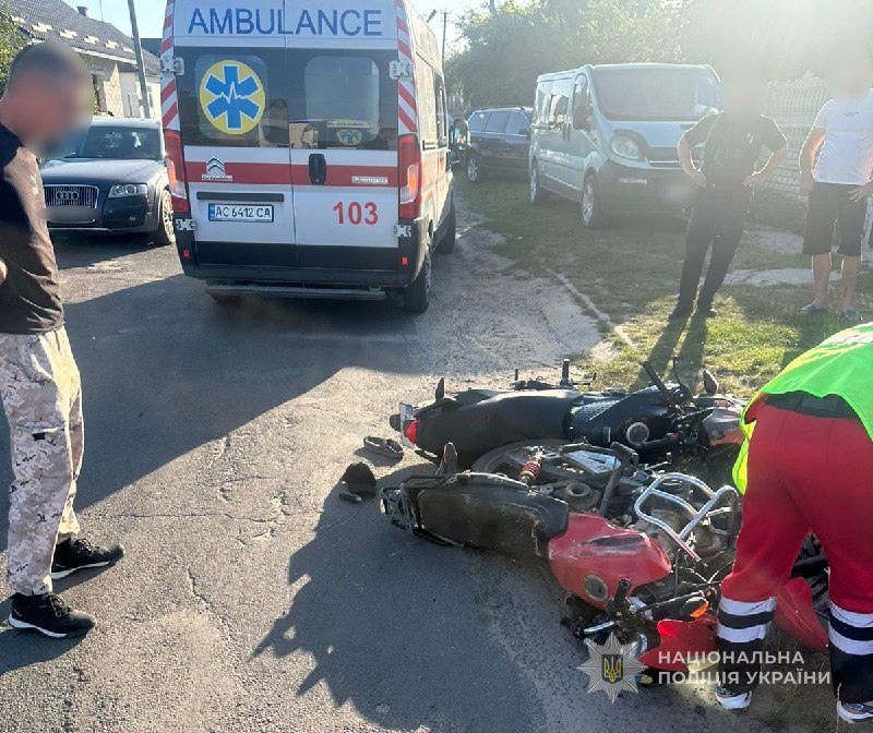 На Волині зіткнулись мотоцикли: постраждали двоє чоловіків