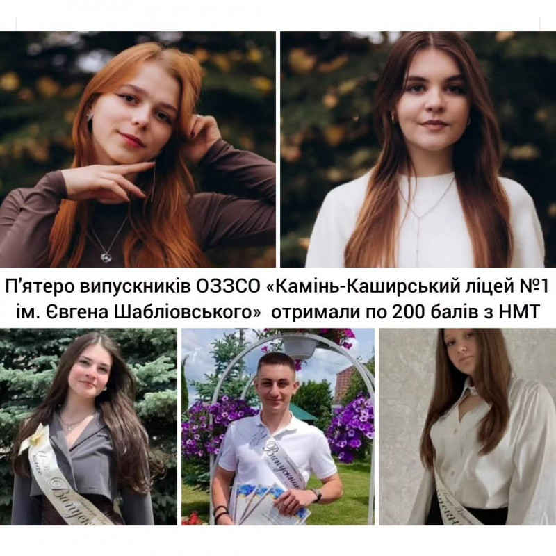 П'ятеро випускників ліцею на Волині отримали максимальні 200 балів на НМТ