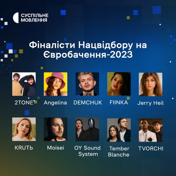 Оголосили фіналістів нацвідбіру на Євробачення-2023