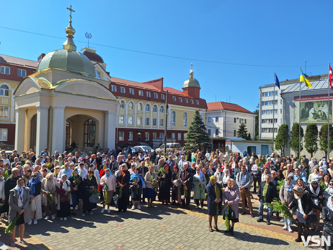 «Не я б'ю – верба б'є»: як у головному соборі Луцька освячували вербу