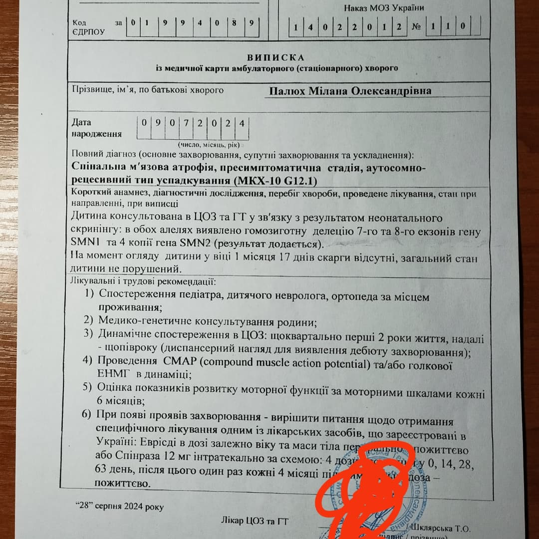 Єдиний шанс – укол за 2,5 млн доларів: п'ятимісячній волинянці необхідна допомога