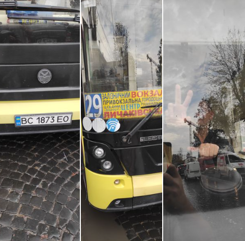 У Львові водій автобуса зачинив двері перед військовим без ноги. Фото