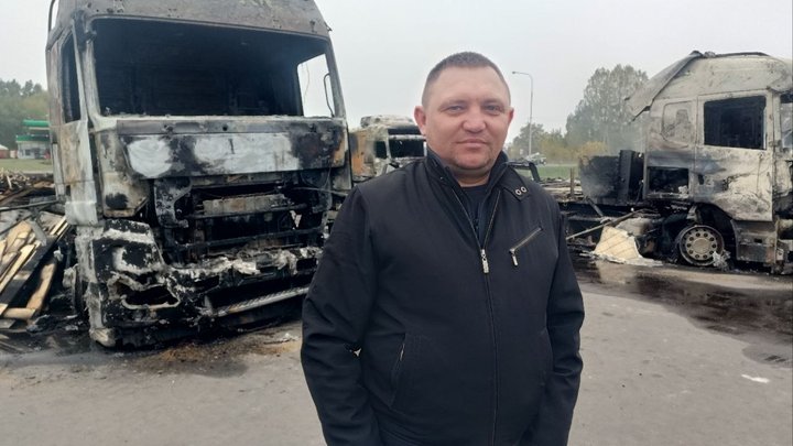 «Це все, що в мене залишилося»: у Ковелі після атаки РФ згоріли вантажівки