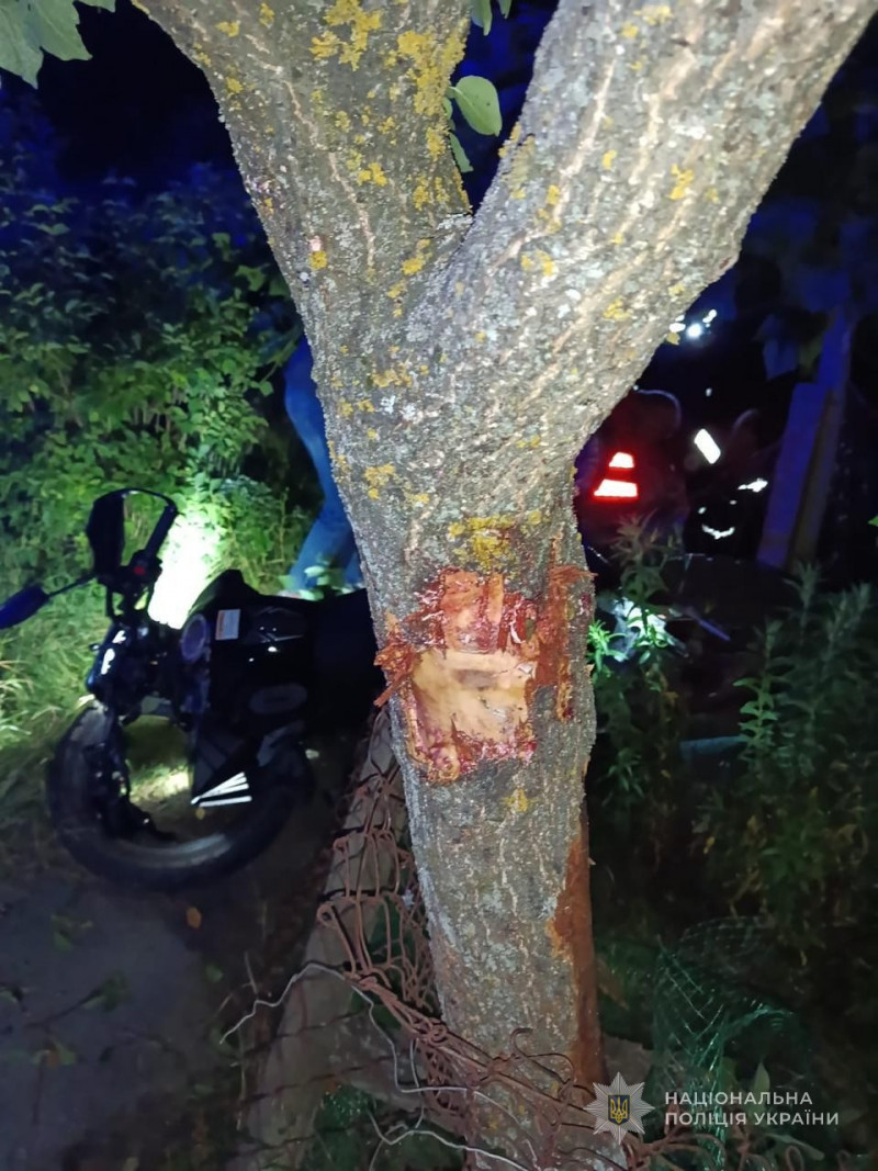 На Волині мотоцикл врізався у паркан і дерева: один чоловік загинув, ще один травмований