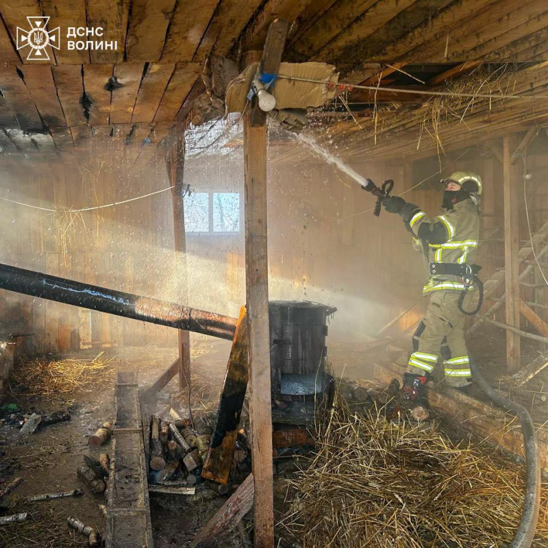 У чотирьох районах Волині трапилося шість пожеж