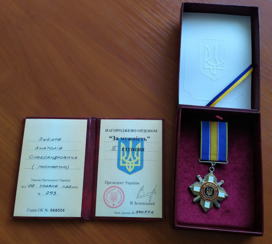 Загиблого військового з Волині Анатолія Зубара посмертно нагородили орденом «За мужність»
