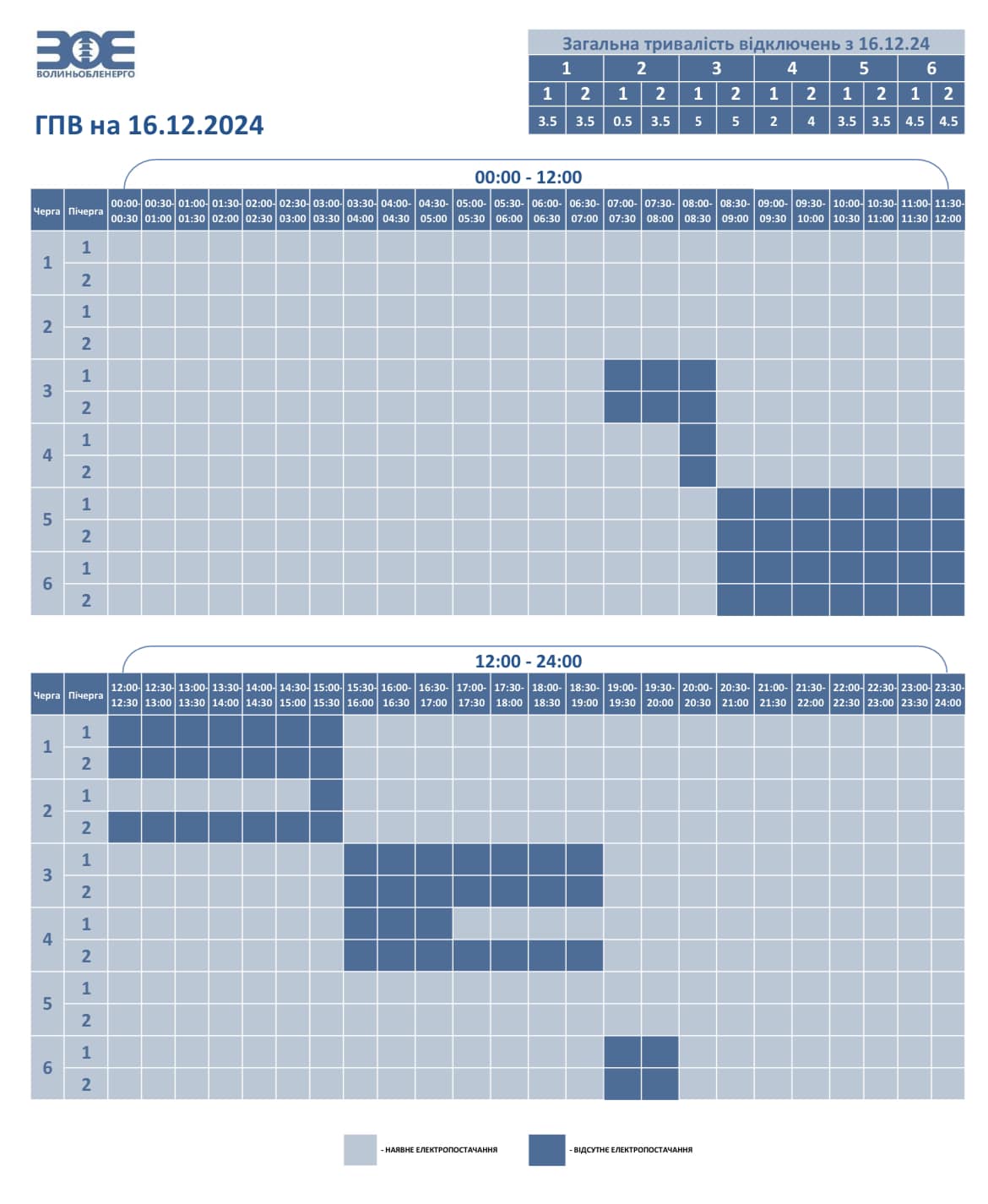 Графіки по-новому: як вимикатимуть світло на Волині 16 грудня