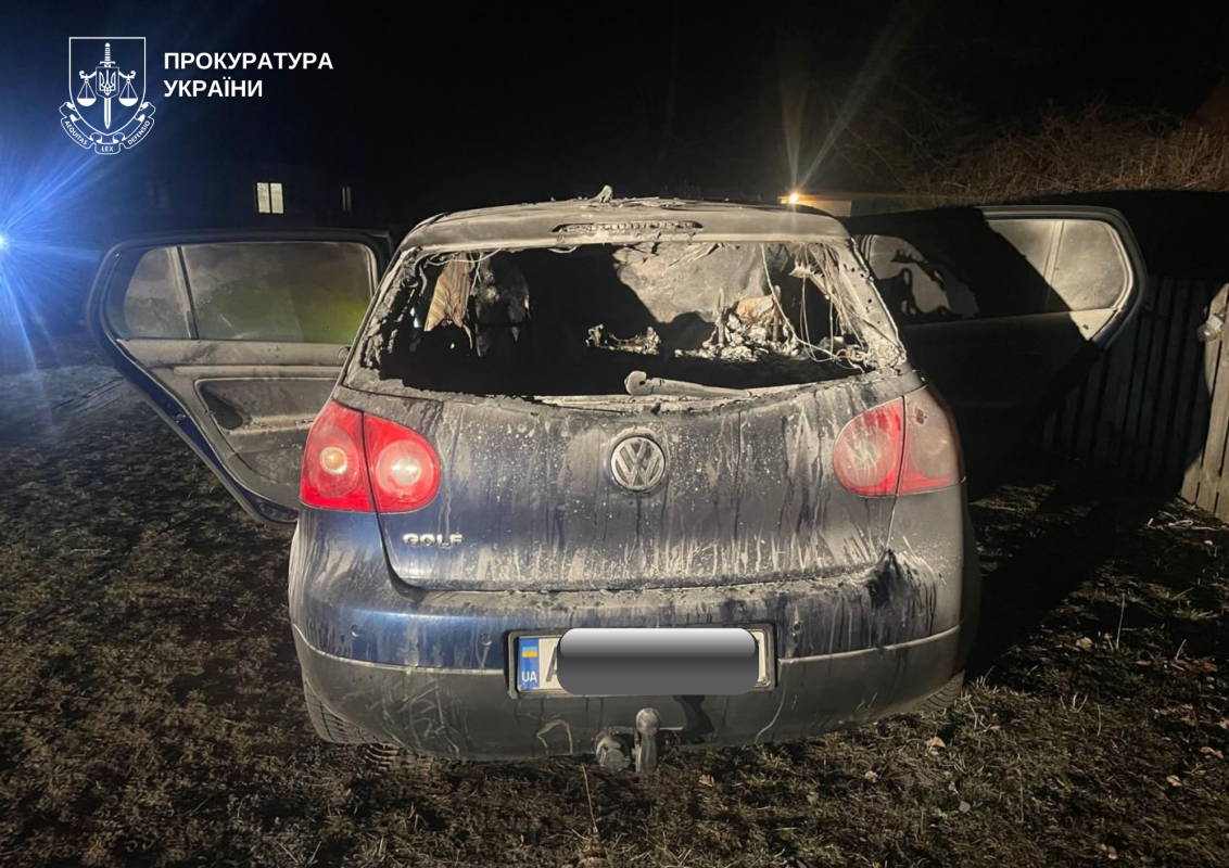 На Волині взяли під варту молодика, який «коктейлем Молотова» підпалив авто знайомого