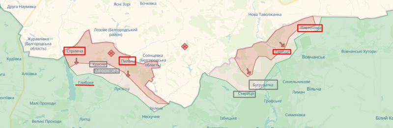 Росіянам вдалося захопити шість населених пунктів на Харківському напрямку. Мапа