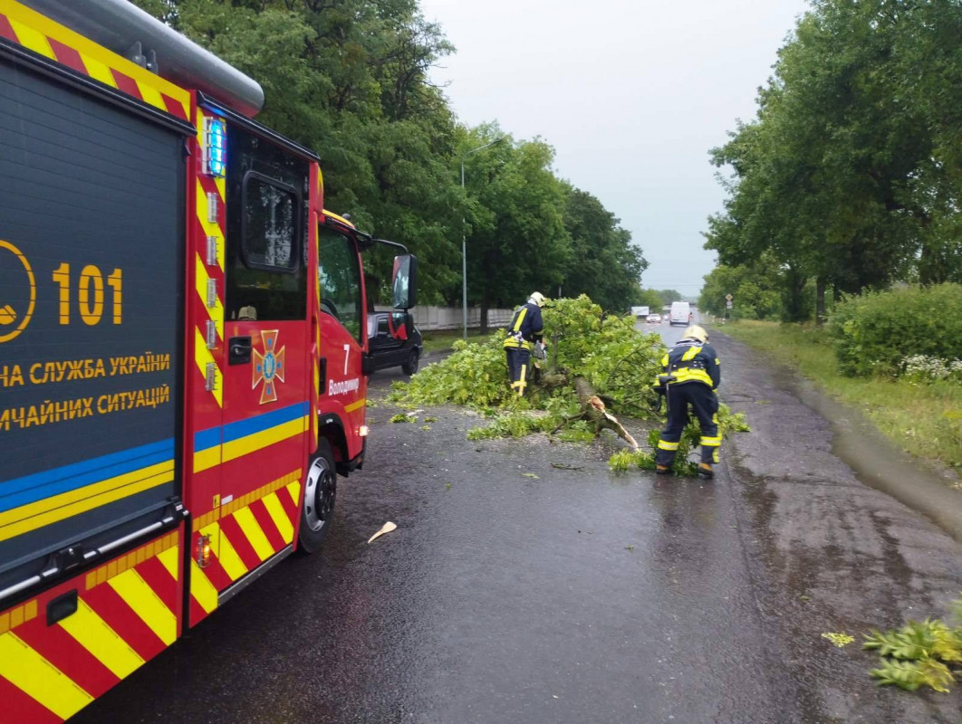 Вітер повалив дерева, а блискавка підпалила будинок: на Волині вирувала негода