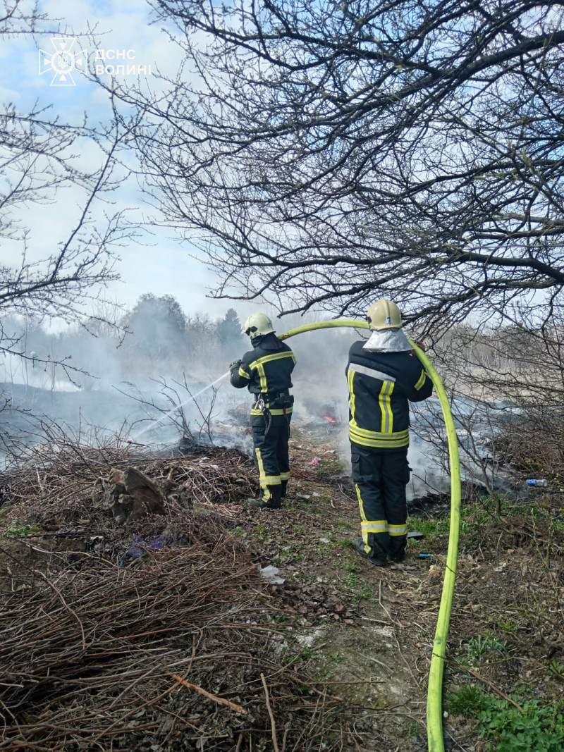 На Волині понад 12 годин гасили торф: за добу ліквідували 13 загорань сухої трави на 10 гектарах