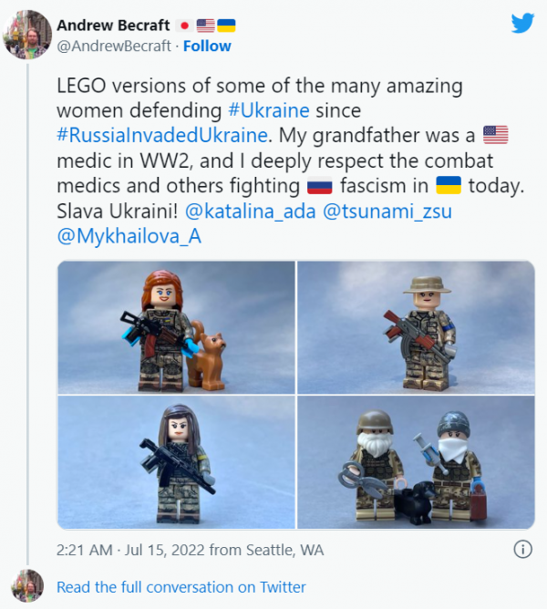В образі українських військових жінок створили нові фігурки LEGO