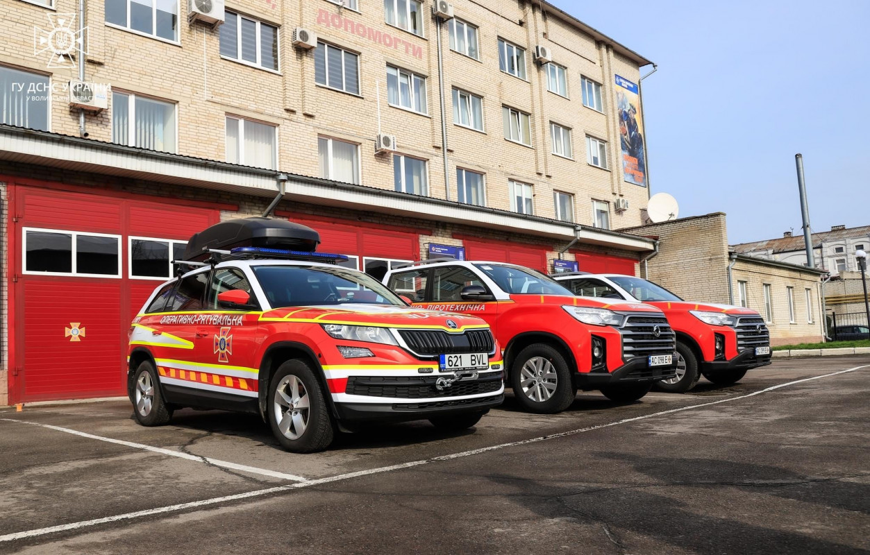 Волинські рятувальники отримали автомобілі від іноземних партнерів