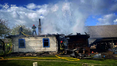 У селі на Волині згорів дерев'яний житловий будинок