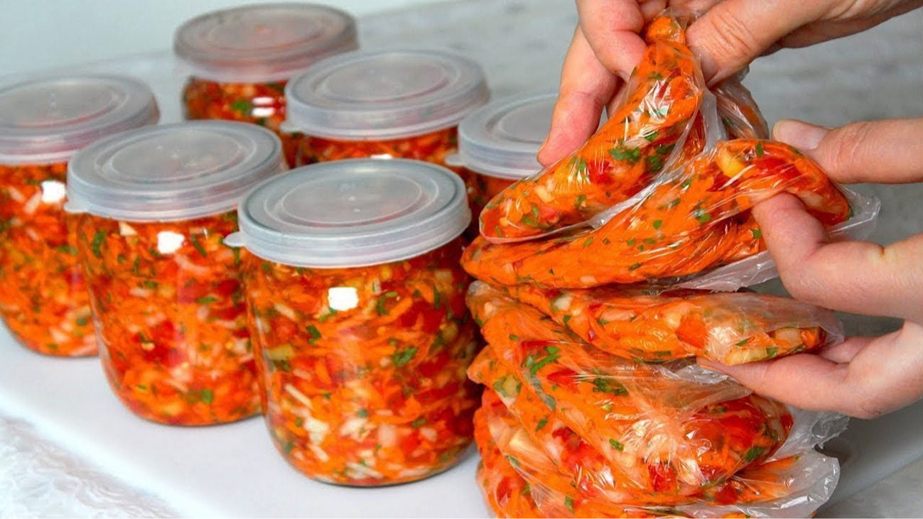 Овочева заправка до супу на зиму в банках: рецепт без варіння і стерилізації