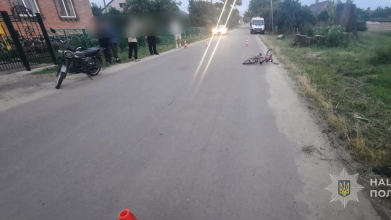 У Луцькому районі 14-річний мотоцикліст наїхав на 8-річну велосипедистку