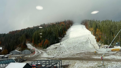 сніг випав у Карпатах