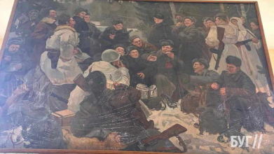 У Нововолинську на автостанції демонтували картину з радянськими солдатами