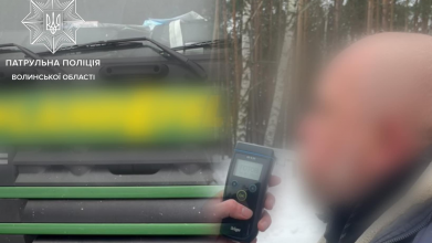 На Волині зупинили п’яного водія вантажівки, який виконував хаотичні маневри на дорозі