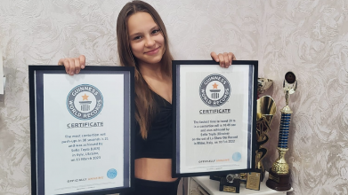 12-річна дівчинка з України вдруге встановила рекорд Книги Гіннеса. Фото