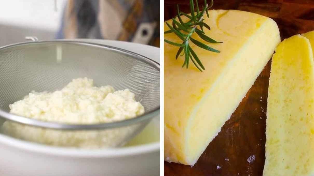 Домашній твердий сир з дірочками за 15 хвилин із двох базових продуктів