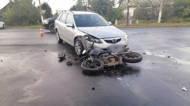 У Любомлі вчора 20-річна водійка збила мотоцикліста