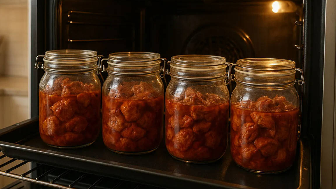 Тушковане м’ясо в банках на зиму - «лінивий» рецепт від бабусі