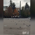 Без транспарантів, але з квітами: у Володимирі прихильники комуністичної ідеології зібралися біля обеліска слави