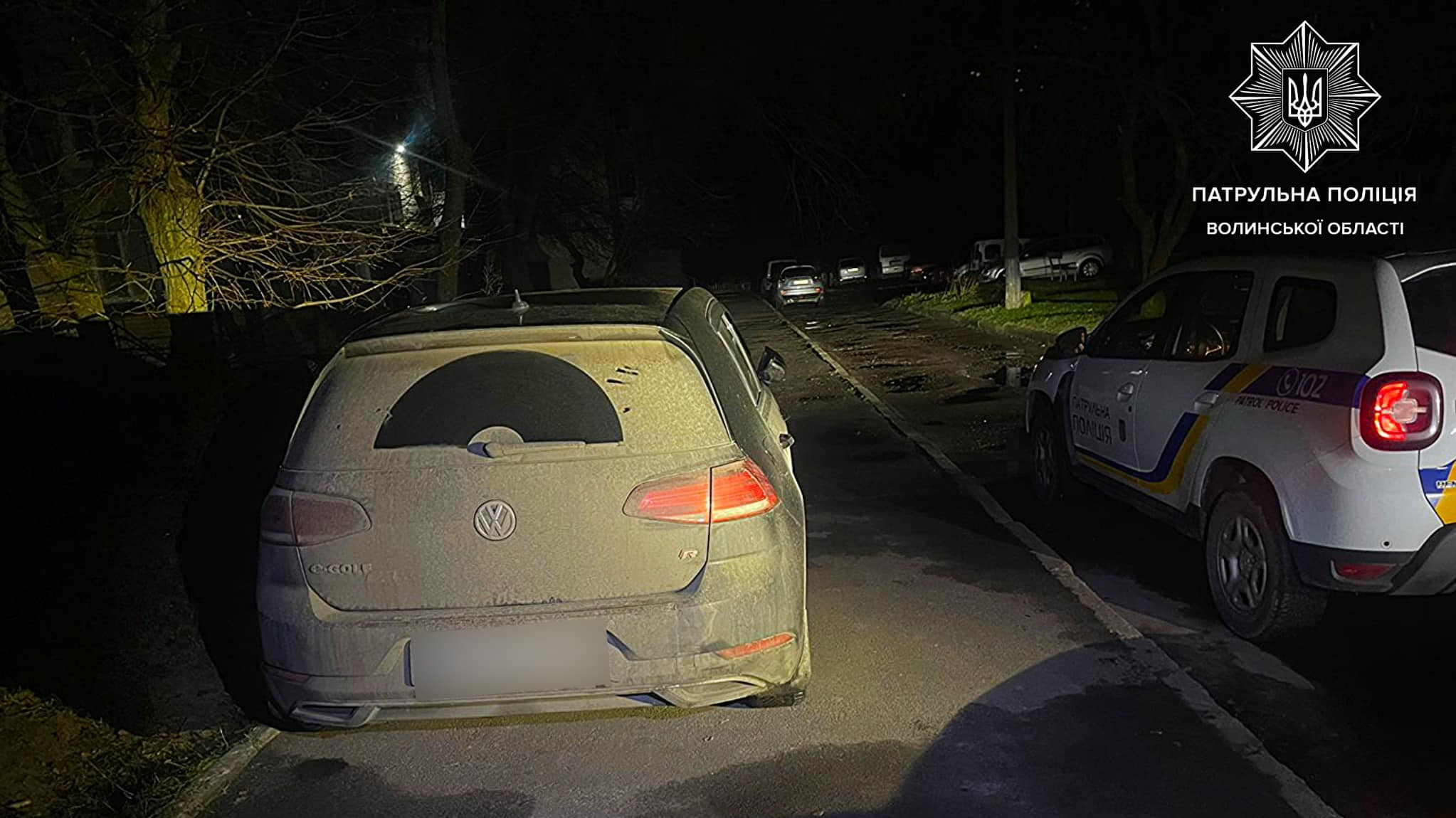 У Луцьку п’яний водій мало не в’їхав у дерево та припарковані авто